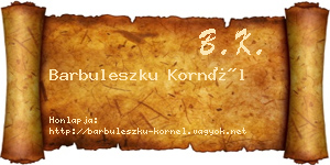 Barbuleszku Kornél névjegykártya